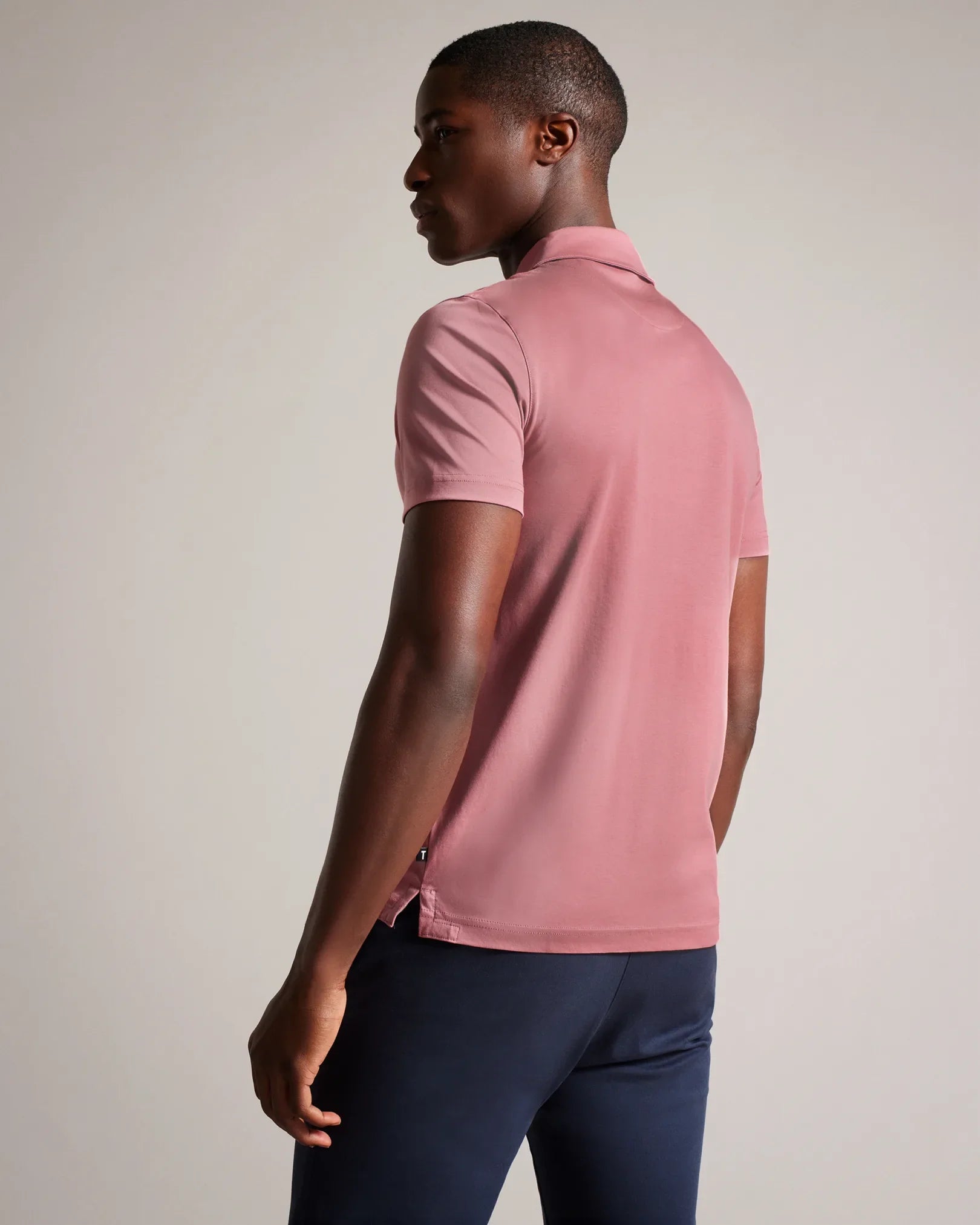 Katoenen slim fit polo shirt heren donkerblauw – Lars