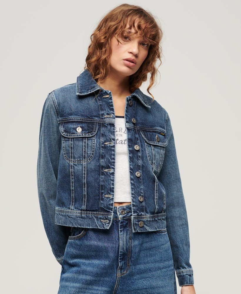 Slim denim trucker jas voor dames – Lisa