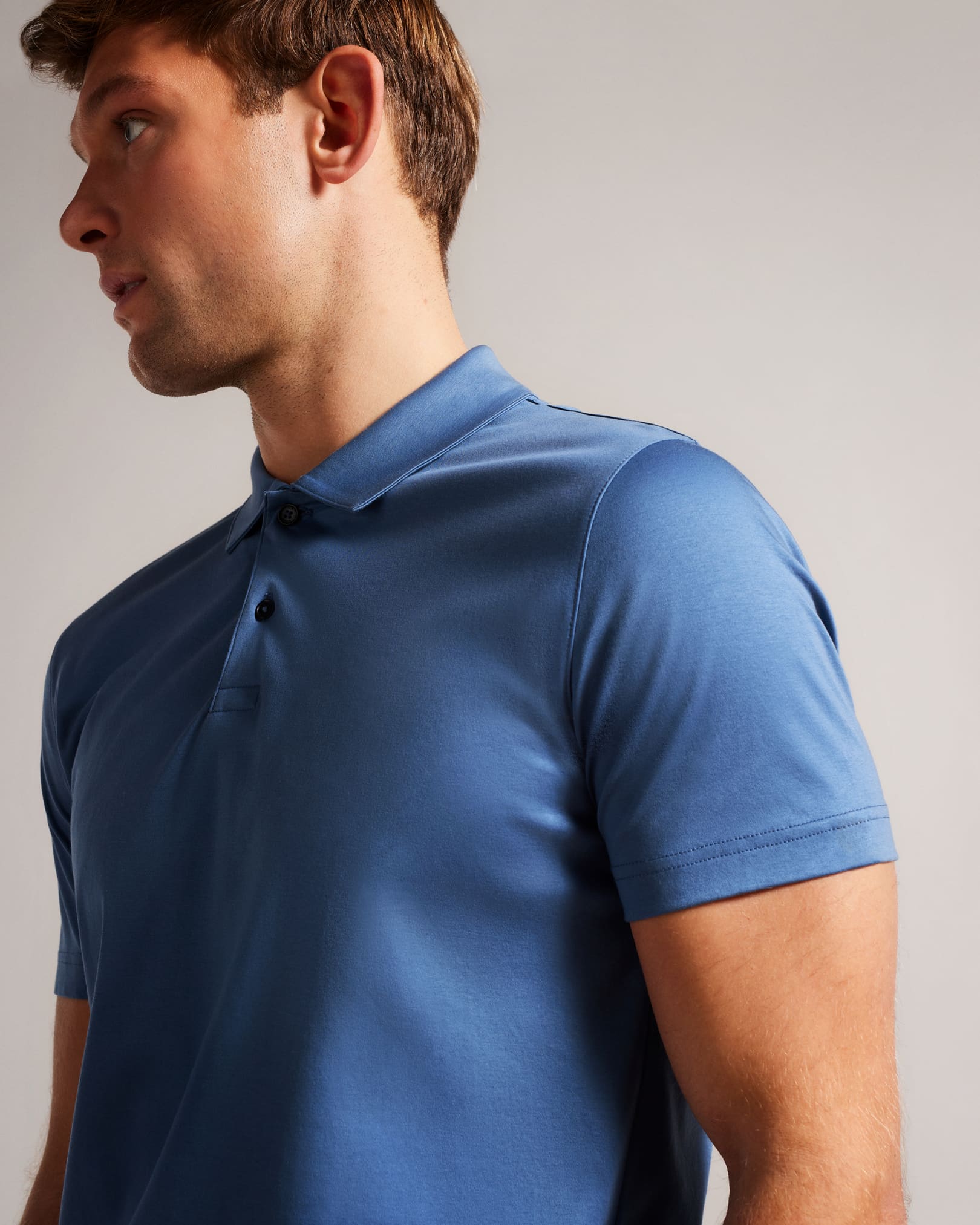 Katoenen slim fit polo shirt heren donkerblauw – Lars