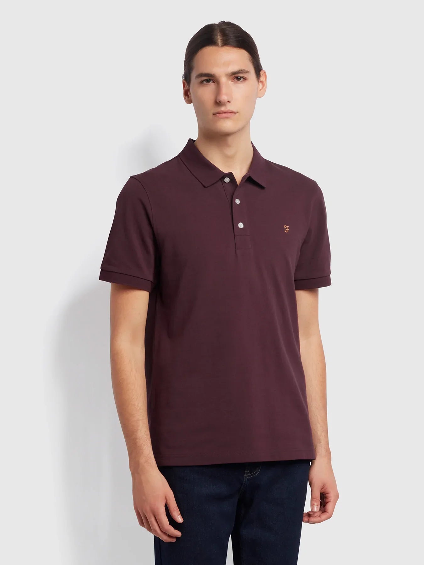 Slim fit biologisch katoen poloshirt heren wit – Joris