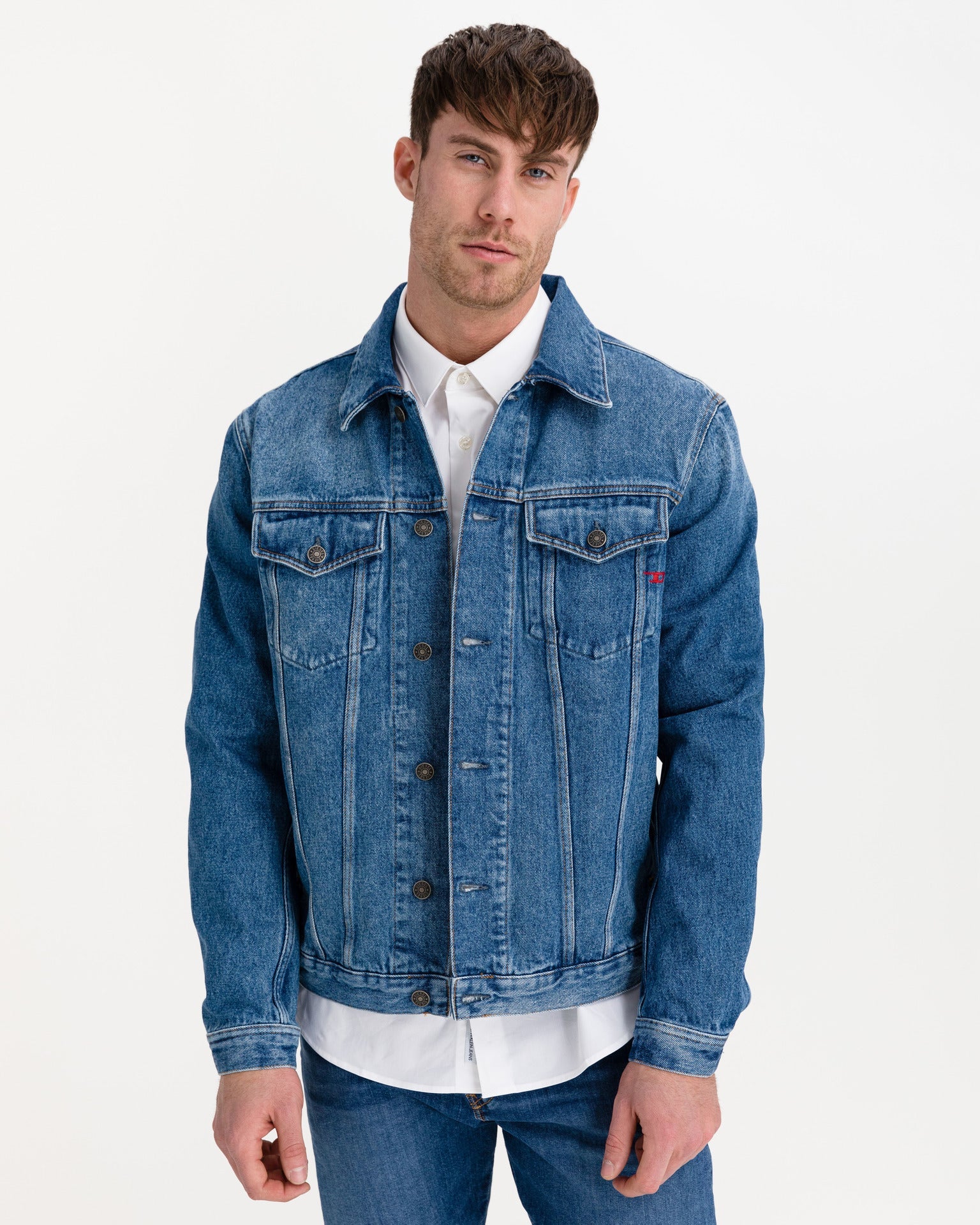 Denim Herenjas met Slim Fit en Knopen – Max