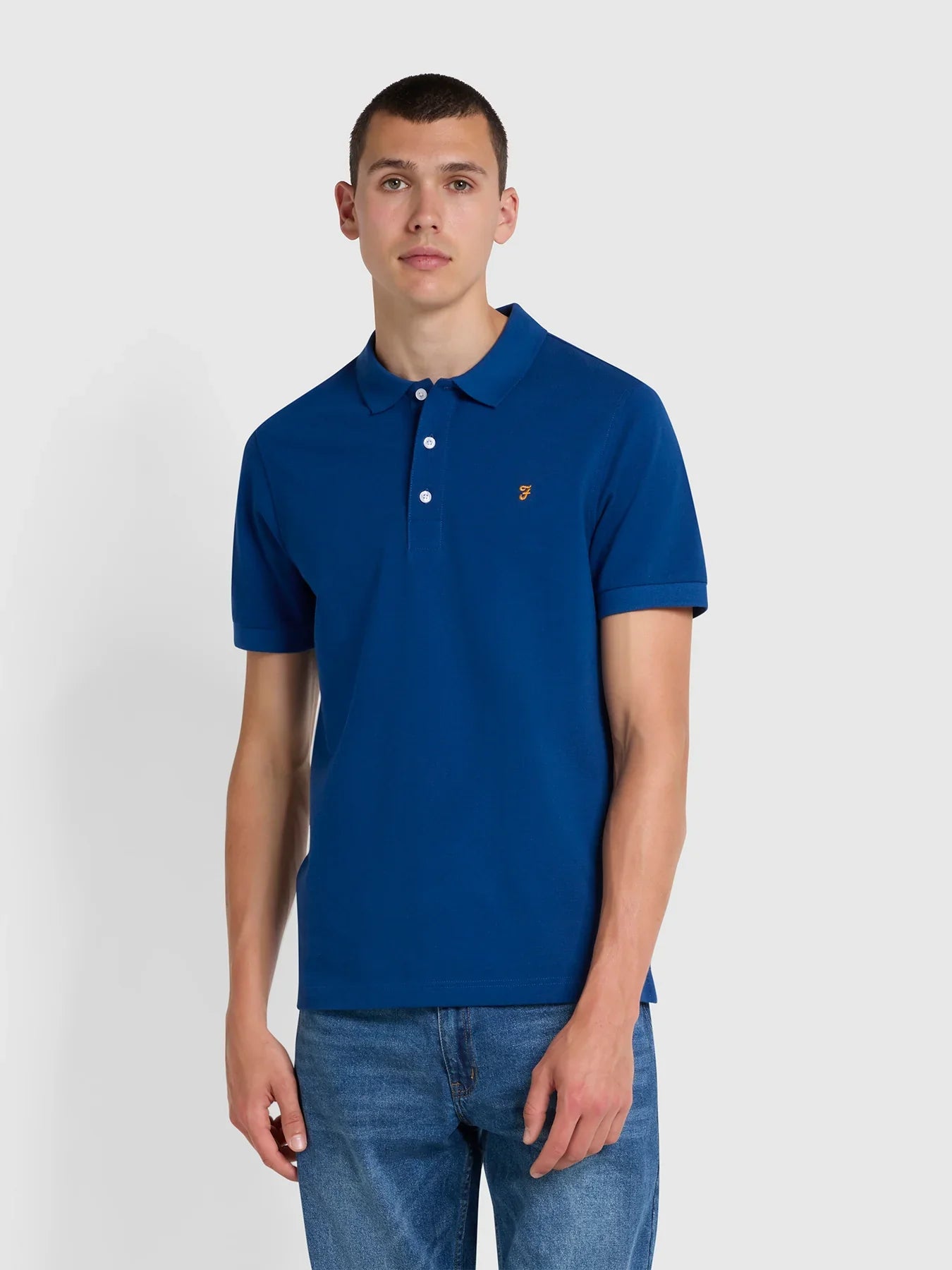 Slim fit biologisch katoen poloshirt heren wit – Joris