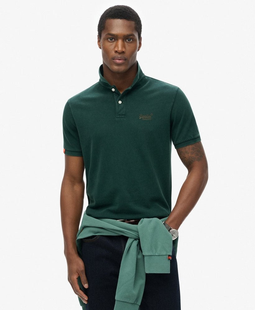 Vintage stijl polo shirt biologisch katoen heren – Lukas