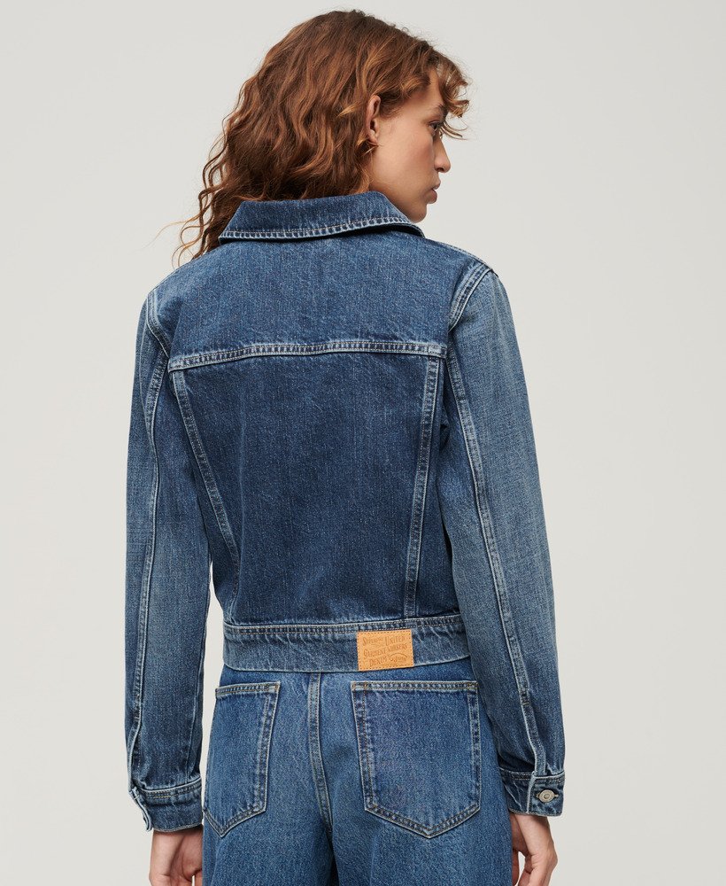Slim denim trucker jas voor dames – Lisa
