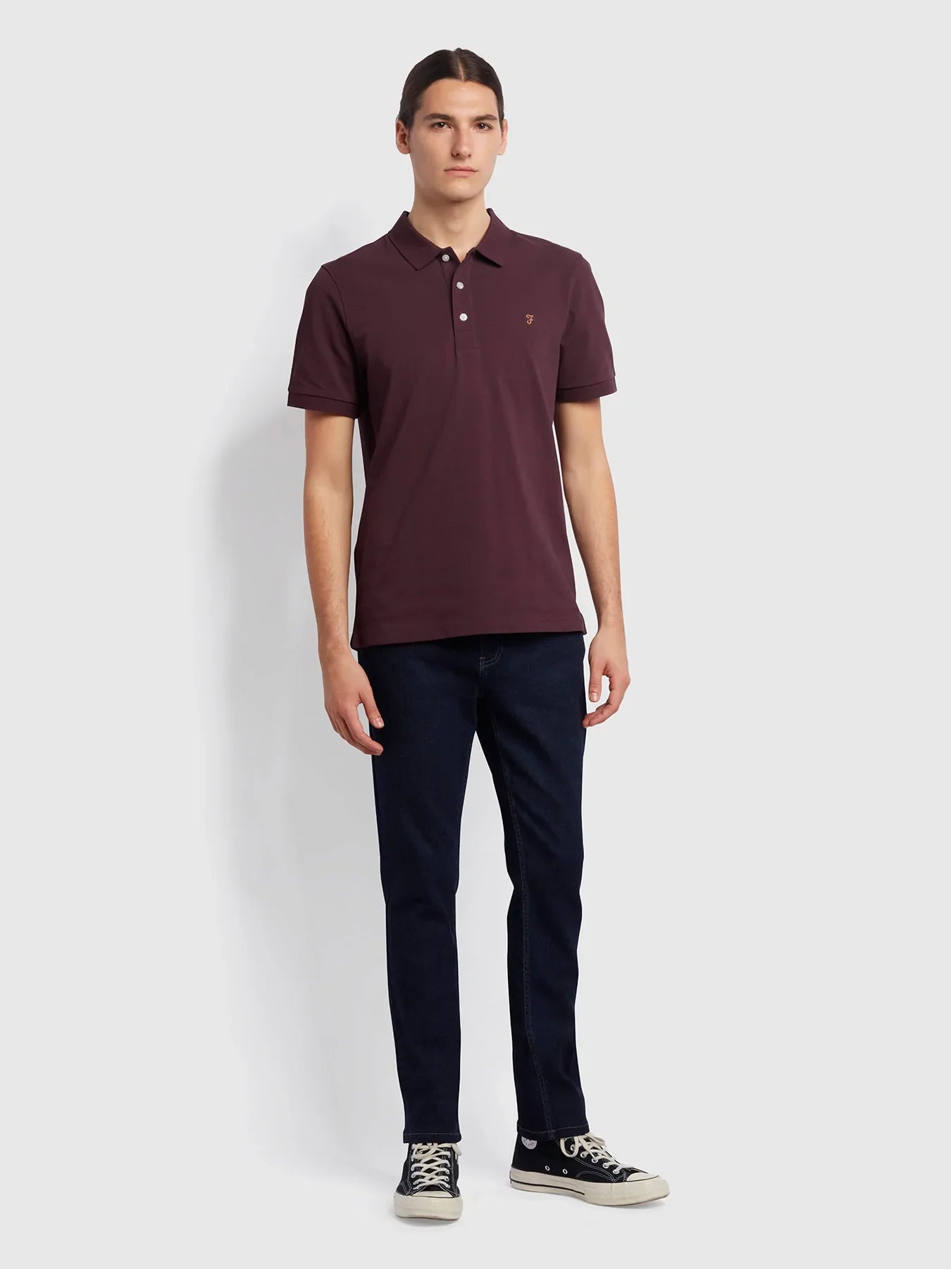 Slim fit biologisch katoen poloshirt heren wit – Joris