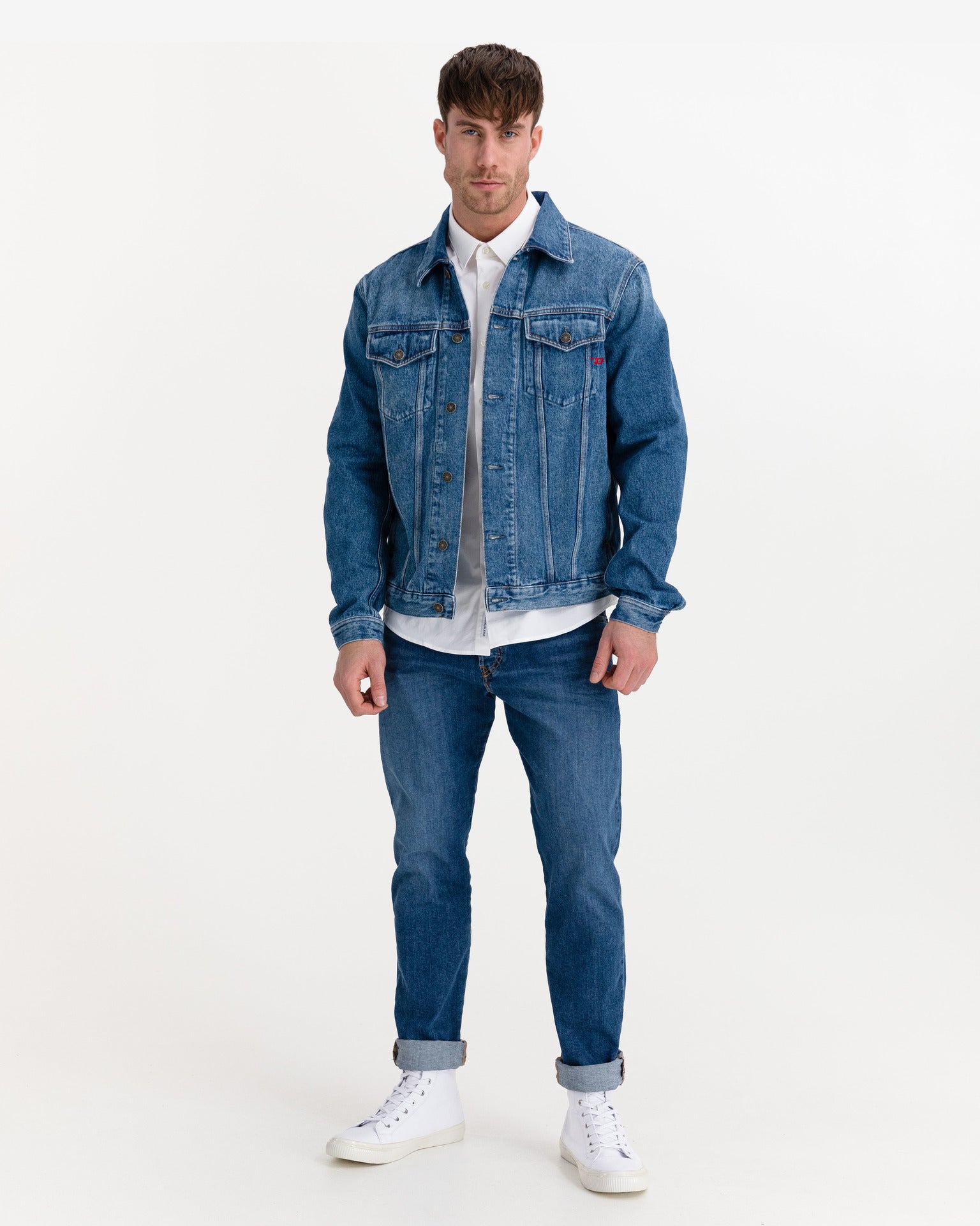 Denim Herenjas met Slim Fit en Knopen – Max