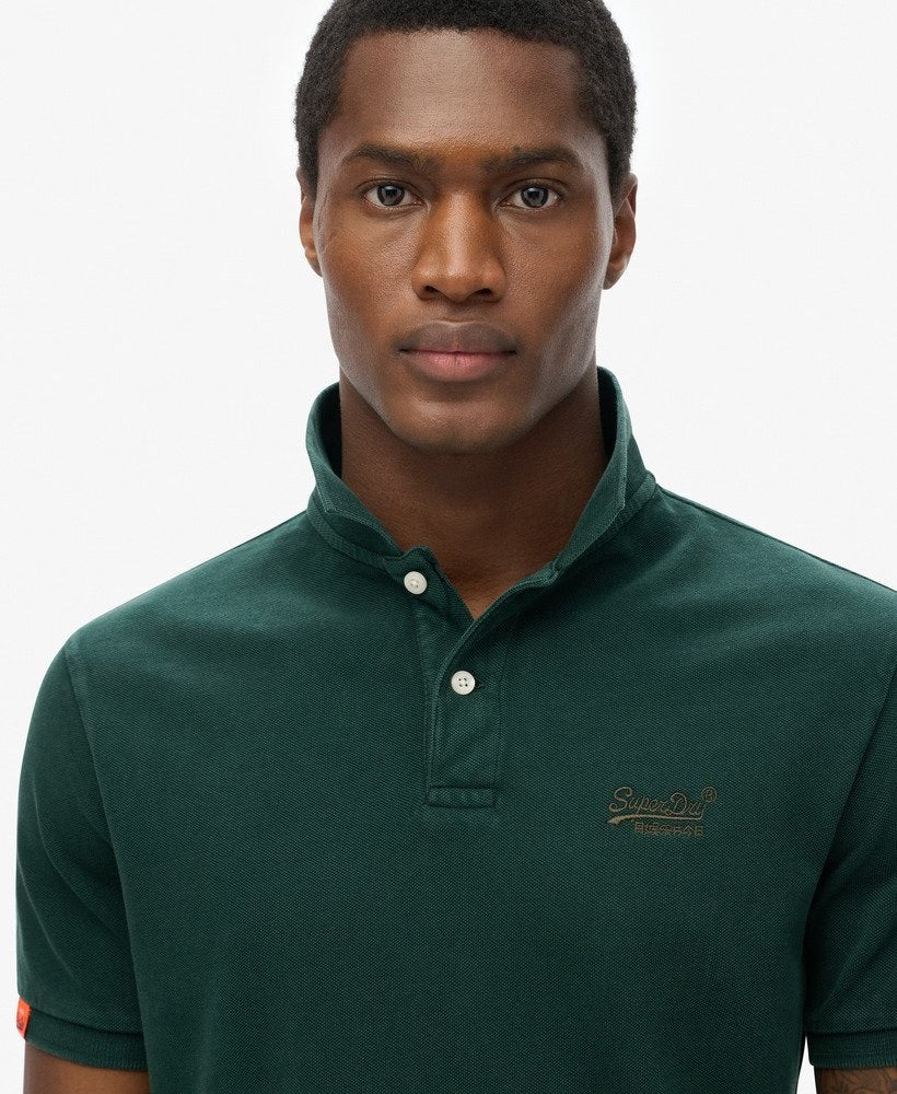 Vintage stijl polo shirt biologisch katoen heren – Lukas