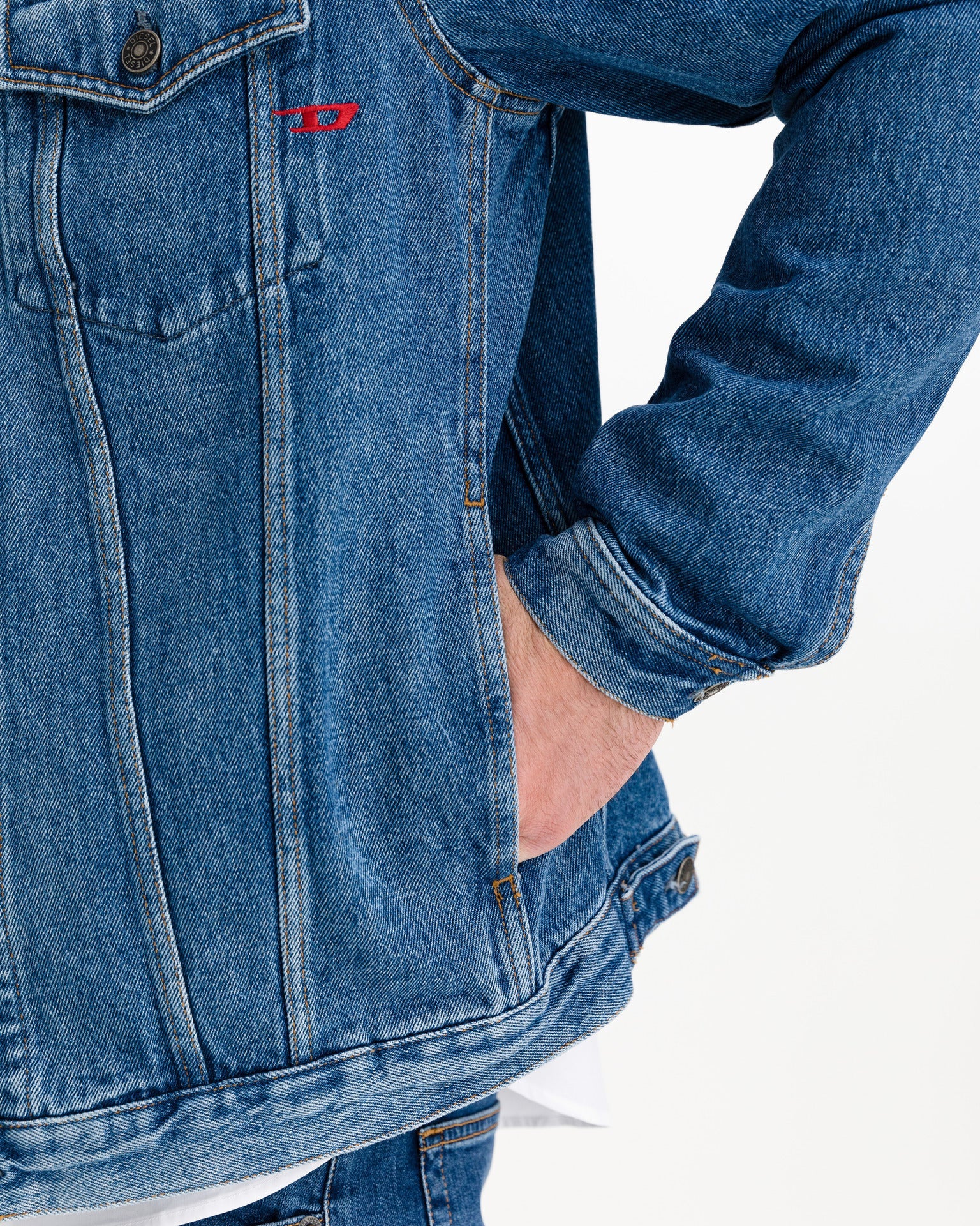 Denim Herenjas met Slim Fit en Knopen – Max