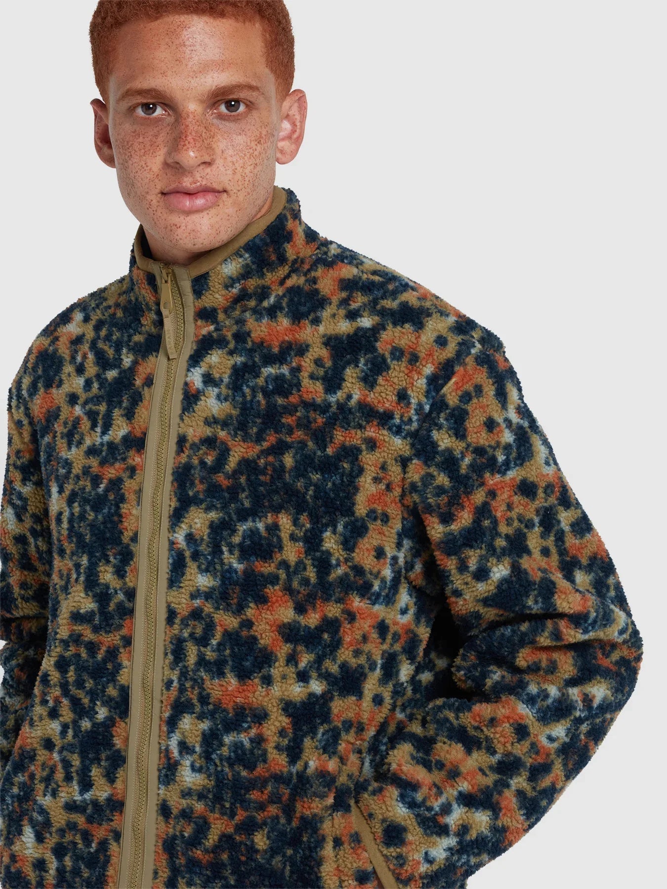 Recycled Fleece Jack met Camouflage Print - Max