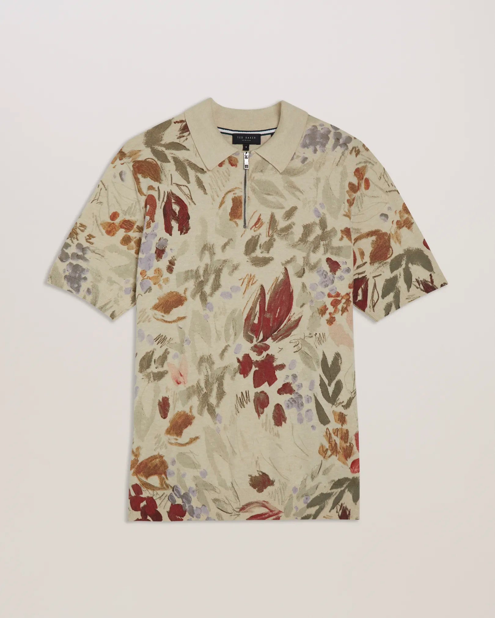 Bloemenprint Polo Shirt van Katoen-Zijde voor Heren - Tim