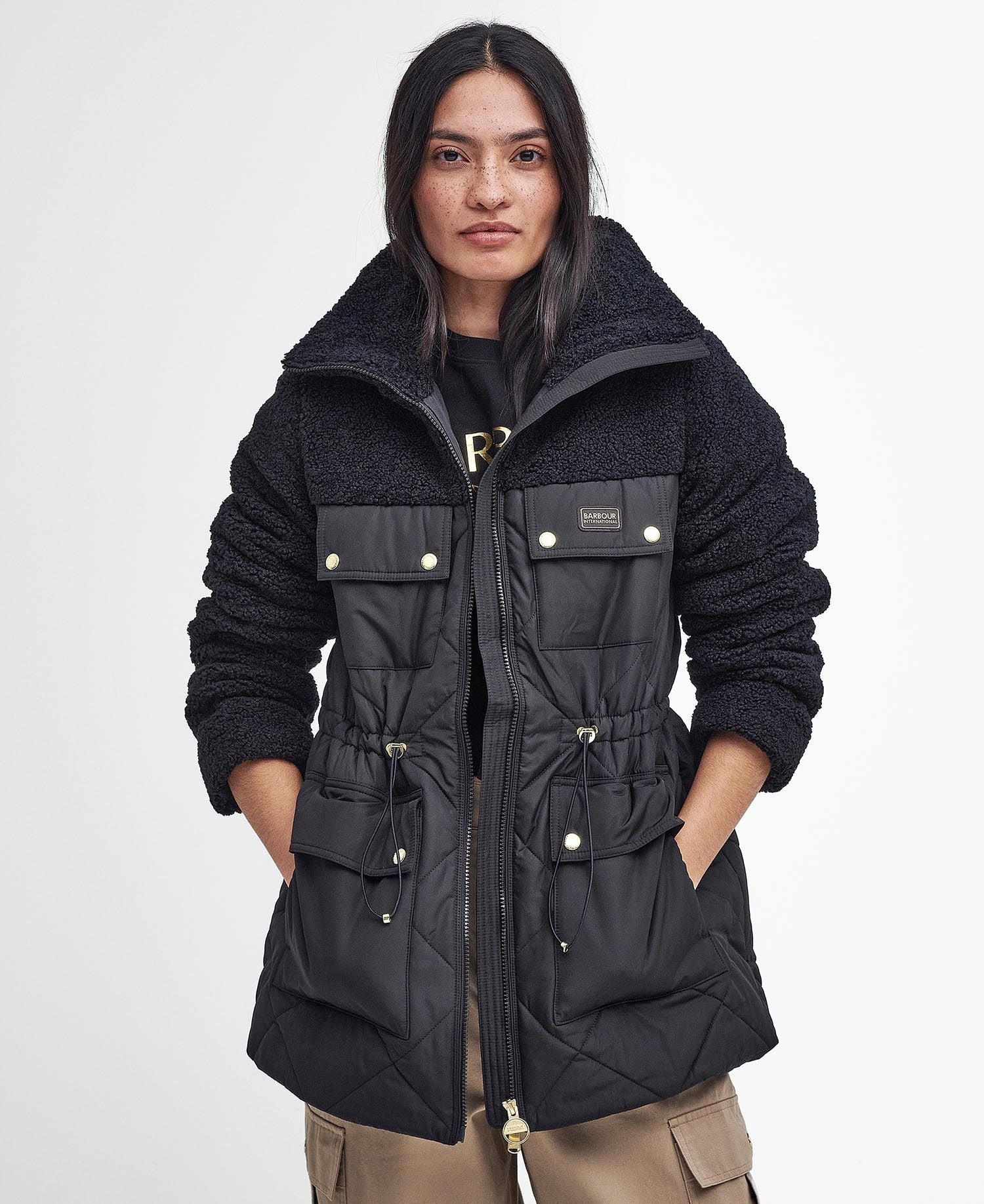 Warme gewatteerde damesjas met teddy fleece – Sophie