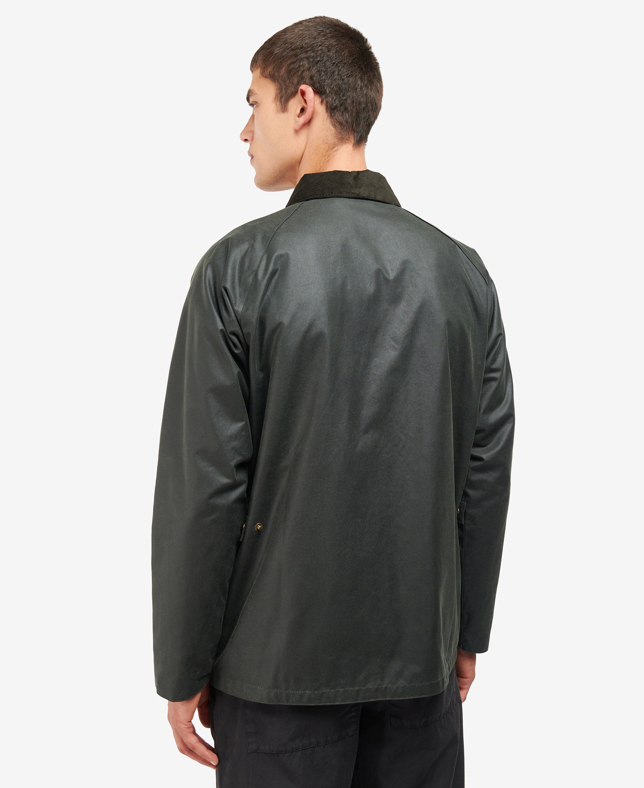 Gewaxte Herenjas met Corduroy Kraag en Zakken – Bram