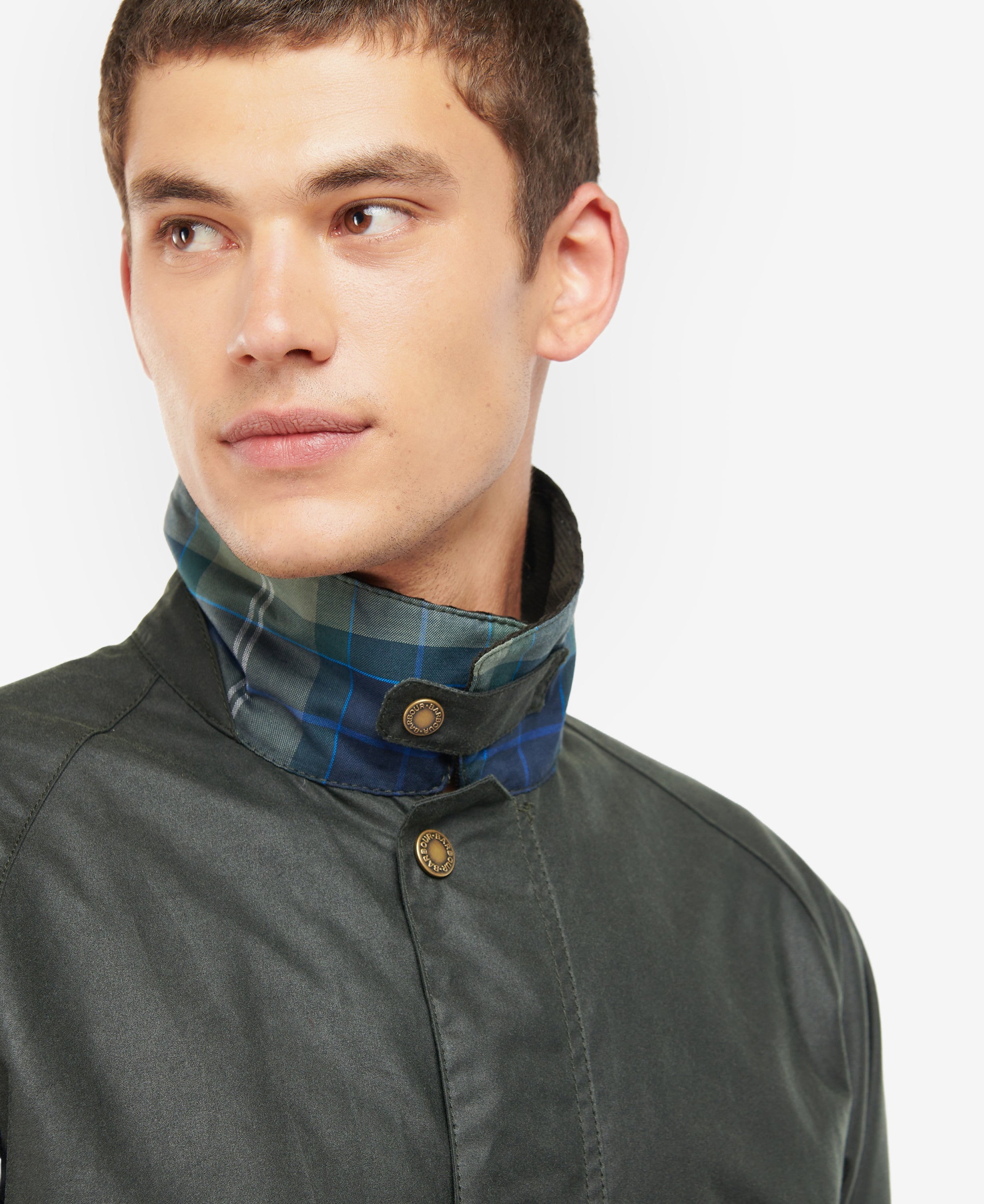 Gewaxte Herenjas met Corduroy Kraag en Zakken – Bram