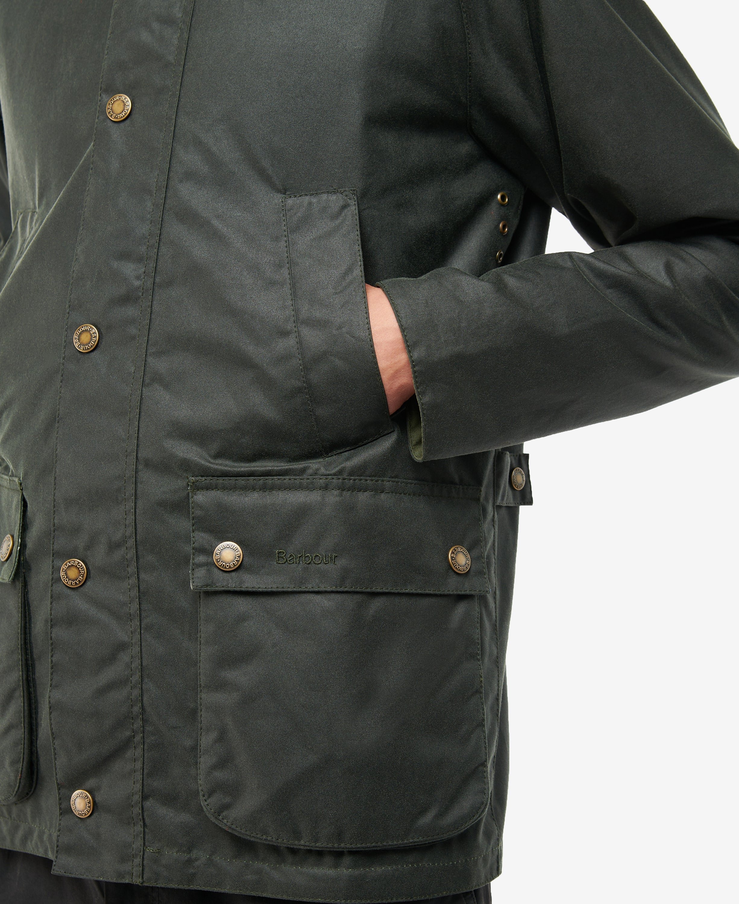 Gewaxte Herenjas met Corduroy Kraag en Zakken – Bram