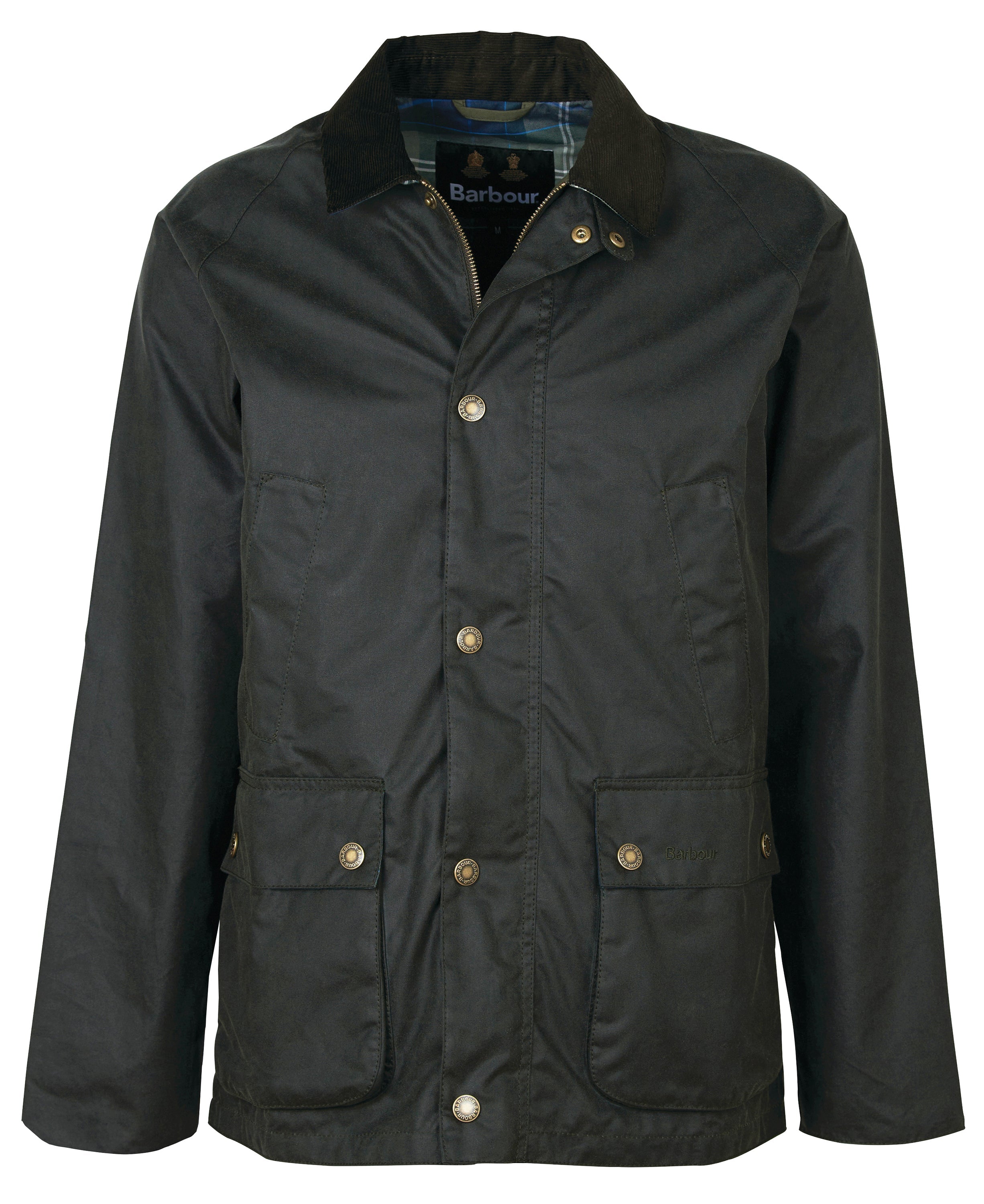 Gewaxte Herenjas met Corduroy Kraag en Zakken – Bram
